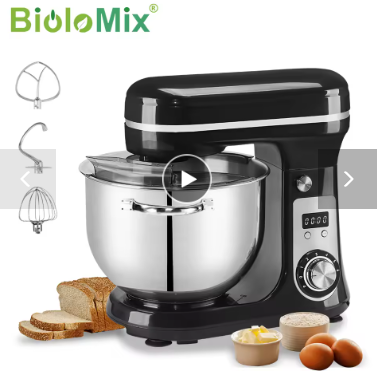 BioloMix Kitchen Food Stand Mixer, Blender, Quiet Motor, Cream Egg Whisk, Whip Dough Kneader, 6-Speed, 1200 W, 6 L, DCBioloMix Kitchen Food Stand Mixer, Blender, Quiet Motor, Cream Egg Whisk, Whip Dough Kneader, 6-Speed, 1200 W, 6 L, DC