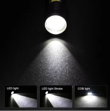 USB Rechargeable Mini Flashlight COB+XPE Portable Built-in Battery Zoomable Small Torch 3 Mode Camping Emergency Flashlights