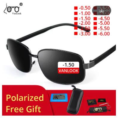 Myopia Sunglasses With Diopters Polarized Fishing Rectangle Sun Glasses For Men Women -0.50-4.00-4.50-5.00-5.50-6.00