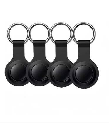 Air Tags-4 Pack Bluetooth Tracker Works with Apple Find My APP Locator for Luggage Backpack Suitcases Replaceable Battery Black