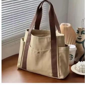 Large Capacity Tote Canvas Bag for Work Outgoing High Appearance Commuting Versatile Art Student Clothing Book Shoulder Bag Bag