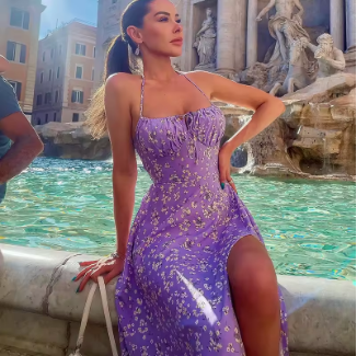 Women Elegant Floral Beach Vacation Bodycon Streetwear