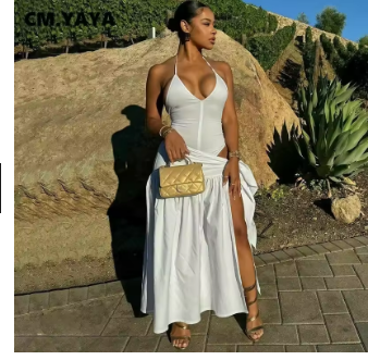 CM.YAYA Elegant Women's Set Sleeveless Strap Bodysuit