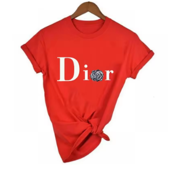 Men's and Women's Letter Printed Short Sleeved Shirt