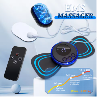 EMS Neck Massager Electric Muscle Stimulator Cervical Sticker Massage Patch Low Frequency Pulse Masajeador Pads Body Pain Relief