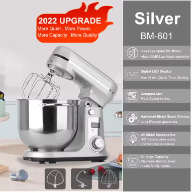 BioloMix Kitchen Food Stand Mixer, Blender, Quiet Motor, Cream Egg Whisk, Whip Dough Kneader, 6-Speed, 1200 W, 6 L, DCBioloMix Kitchen Food Stand Mixer, Blender, Quiet Motor, Cream Egg Whisk, Whip Dough Kneader, 6-Speed, 1200 W, 6 L, DC