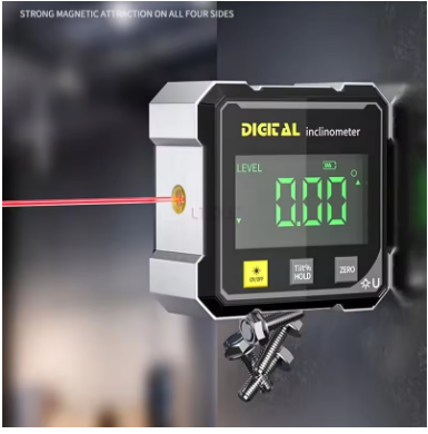Pocket Digital Level Protractor Inclinometer Professional Digital Display Angle Gauge 360 Degree Magnetic Electronic Level Laser