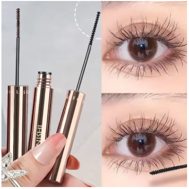 Silk Fiber Matte Mascara Makeup Ultra-Fine Brush Lengthens Eyelashes Waterproof Fast Dry Brown Black Curling Mascara Comestic