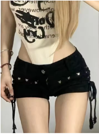 Shorts Women Skinny Creativity Lace-up Popular Streetwear