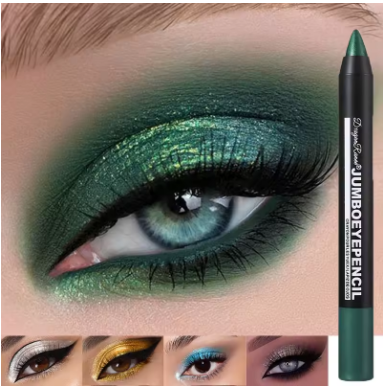 Smoky Dark Green Eyeshadow Pencil Stick Waterproof Pearlescent 12 Colors Metallic Glitter Eye Shadow Highlighter Pen Makeup Tool