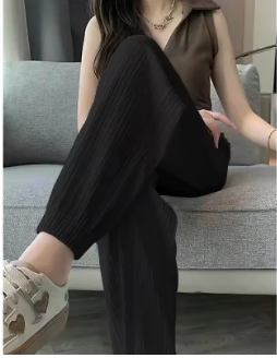 Thin Casual Wide Leg Harem Ankle-Length Pants