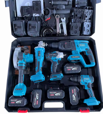 Wholesale Power Tool Kit Battery Cordless Hammer Impact Drill Electric Wrench Brushless Drill Tools Combo Repair Protective Case