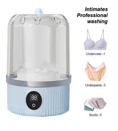 Cordless Small Washing Machine Rechargeable Automatic Laundry Cup Portable Washing Machine for Travel Home and Dormitory