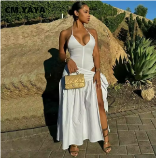 CM.YAYA Elegant Women's Set Sleeveless Strap Bodysuit